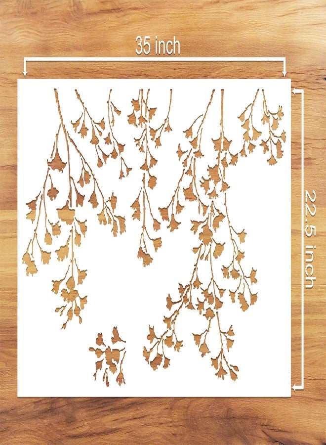 WallDesign Falling Cherry Tree Stencil for Wall Painting of Living Room, Bedroom, Stair Case, Near Ceiling (22.5 inch x 35 inch Design Size) - Image 2